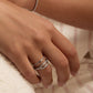 Silver paperclip stacking ring