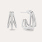 Silver square hoop earrings