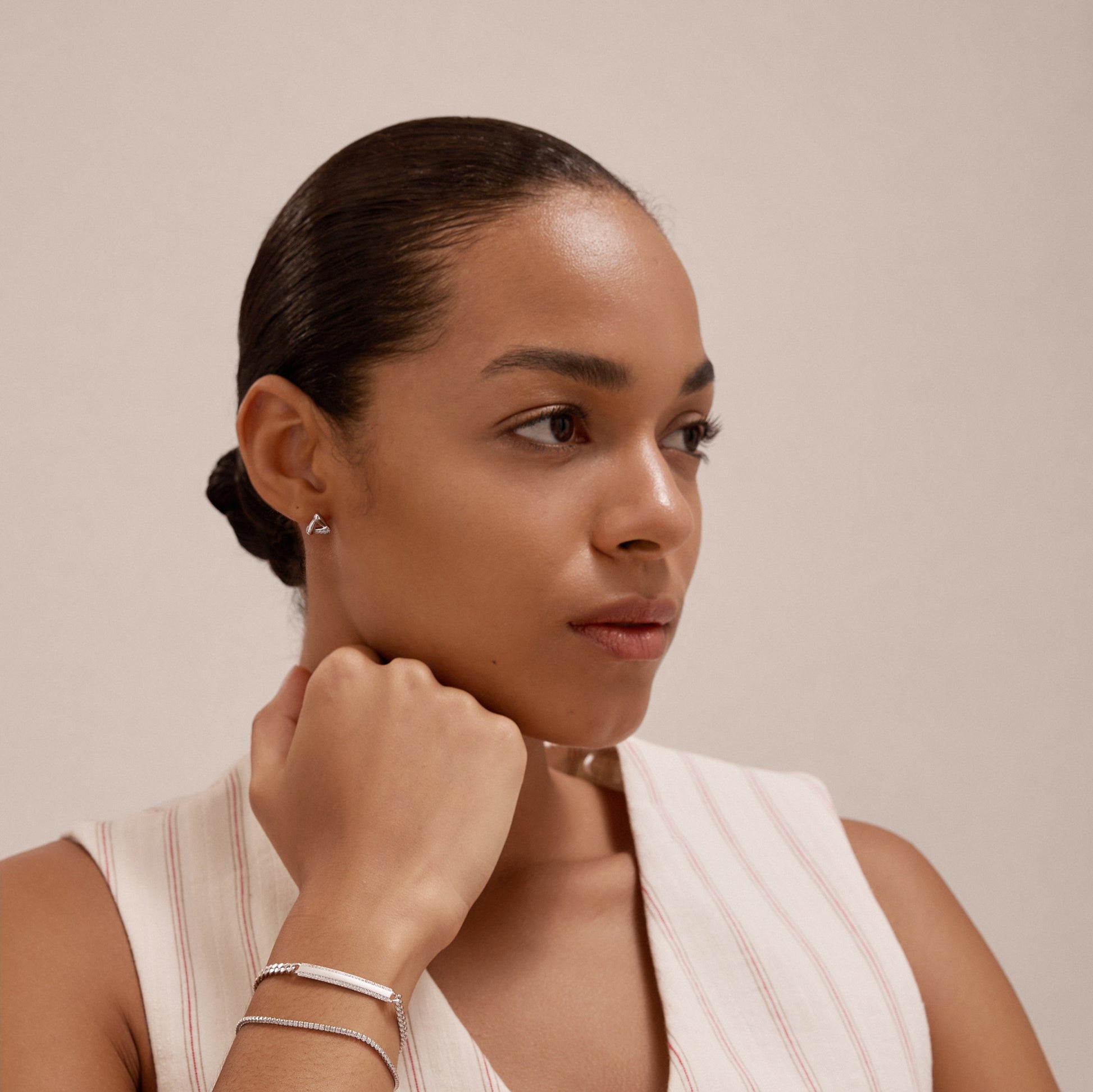 Silver stud earrings
