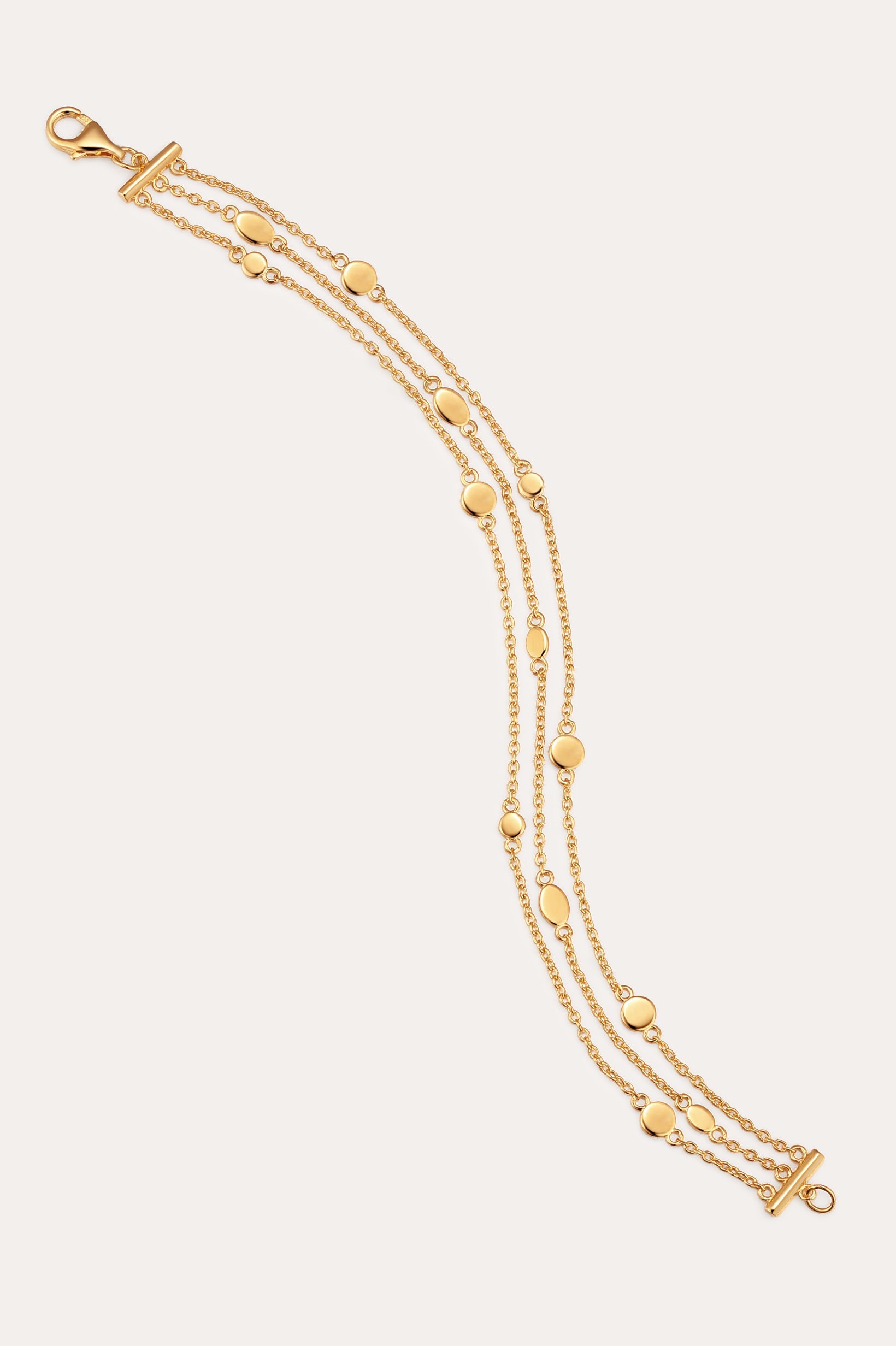 Gold triple layered bracelet