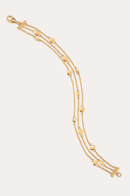 Gold triple layered bracelet