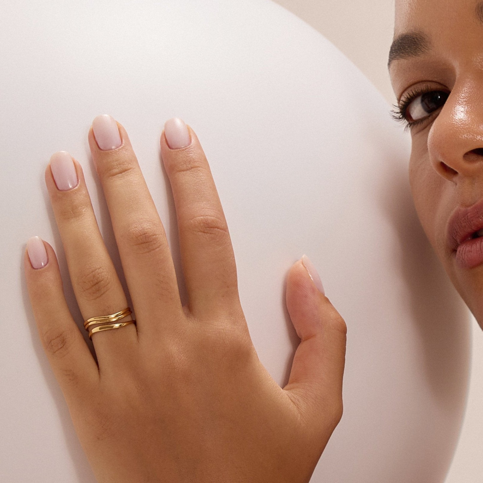 Three layer gold ring