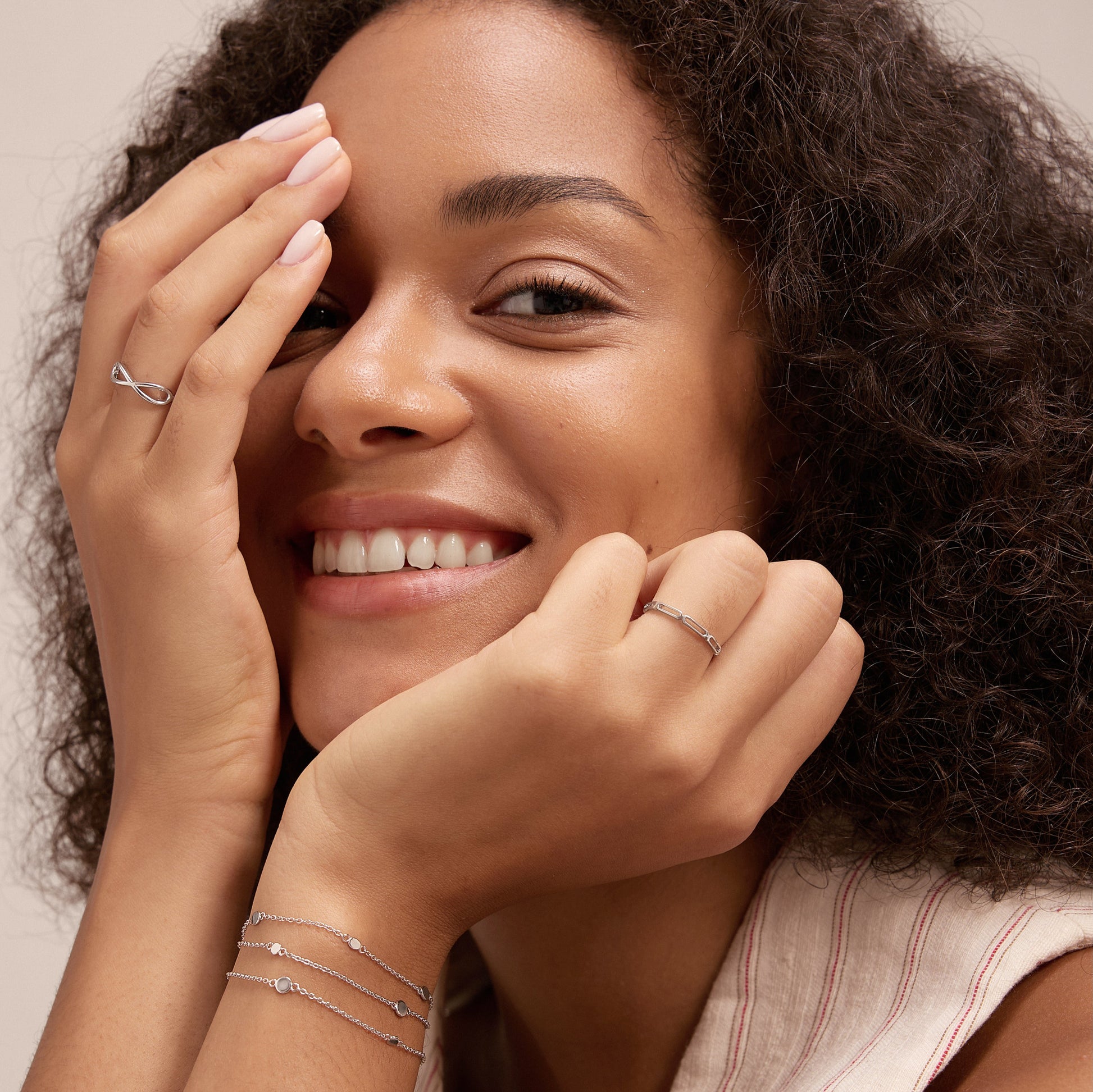 triple dainty bracelet silver