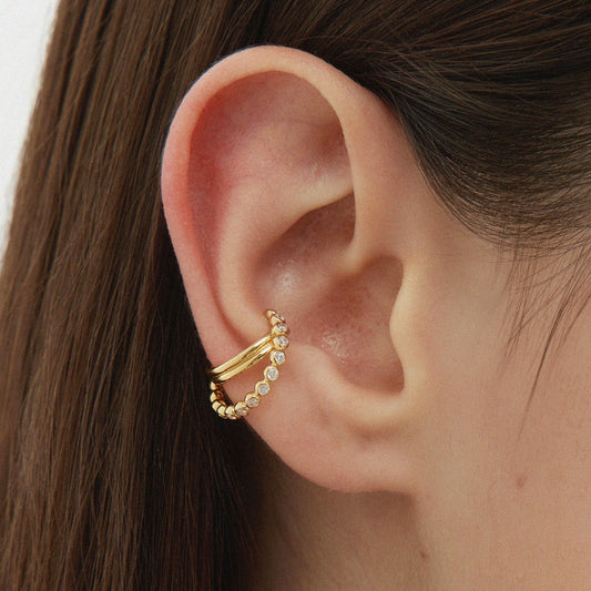 gold ear cuff​ with bezel