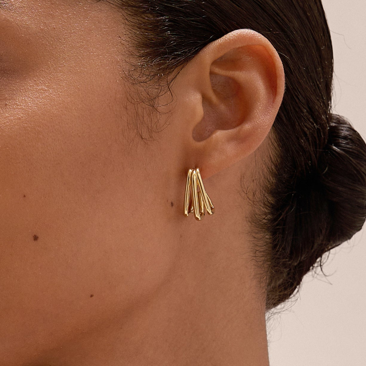 gold rectangle hoop earrings