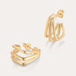 gold square edge hoop earrings