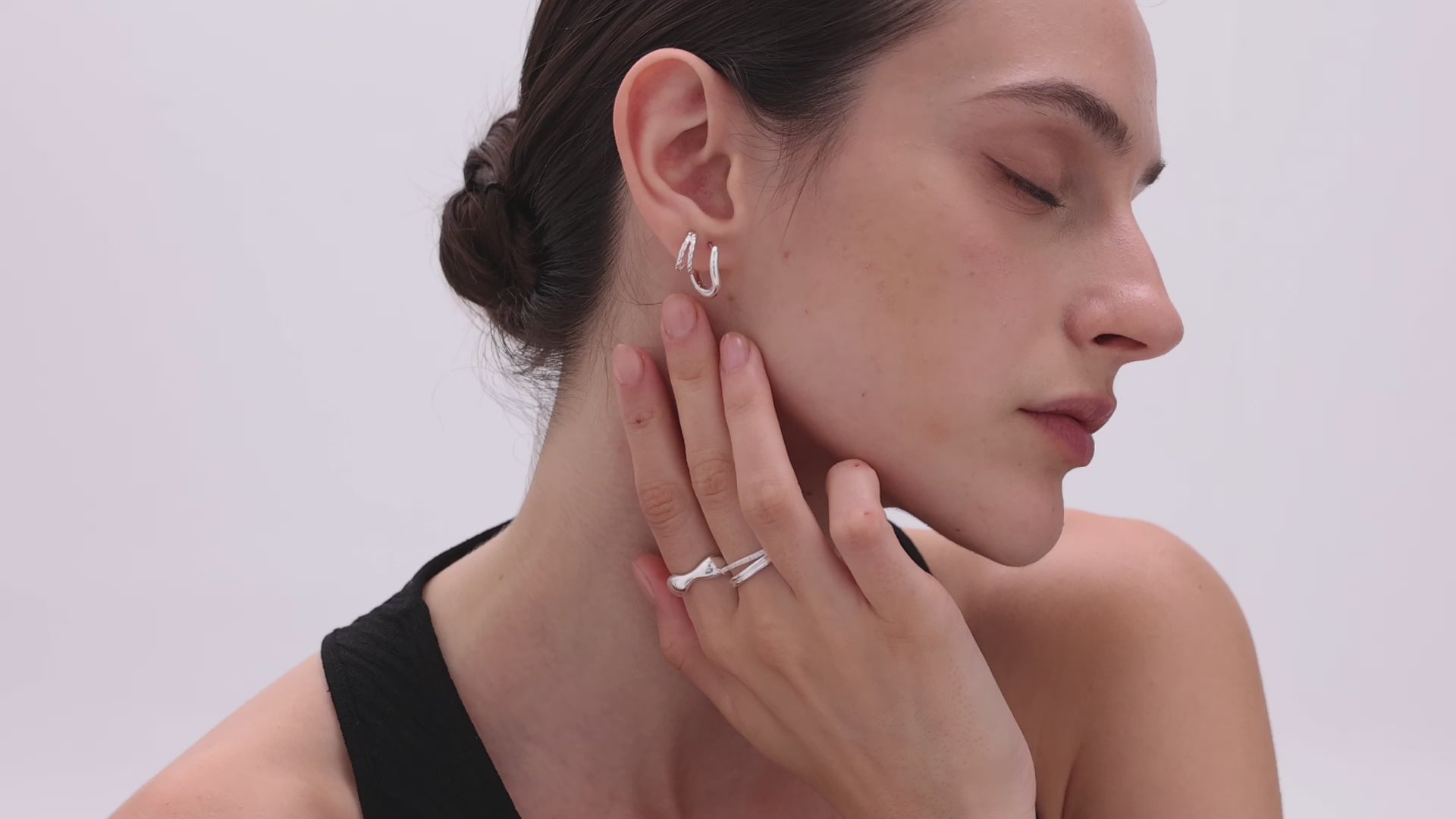 Silver hoop earring video