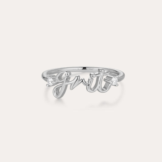 silver grit ring